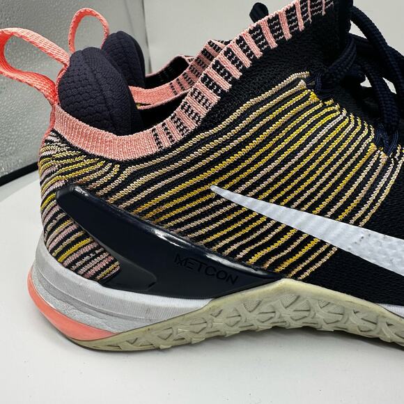 Nike Metcon DSX Flyknit 2 Shoes Women's 9.5 Sneakers Navy Blue/Pink 924595-404 - Picture 6 of 13